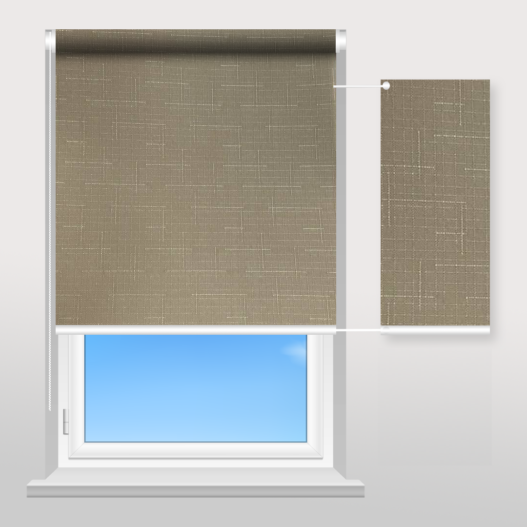 Рулонна штора Sunset Лен коричнево-сірий