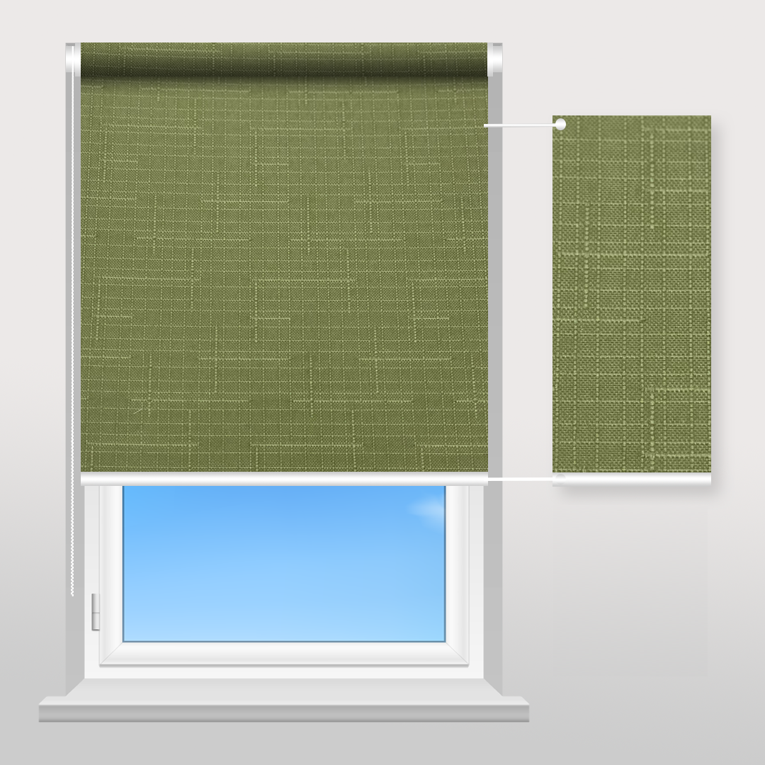 Рулонная шторы Sunset Лен тускло оливковый