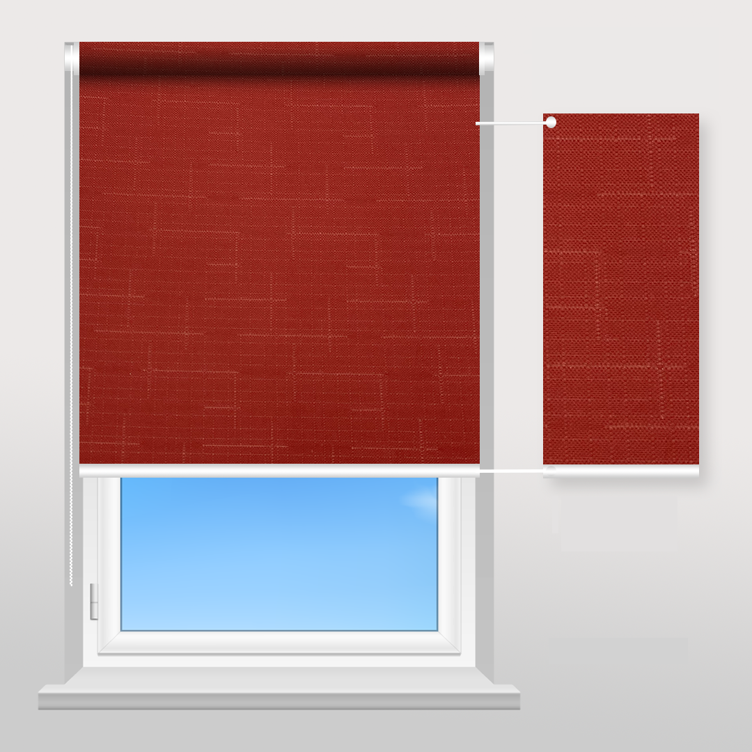 Рулонна штора Sunset Лен бордовий