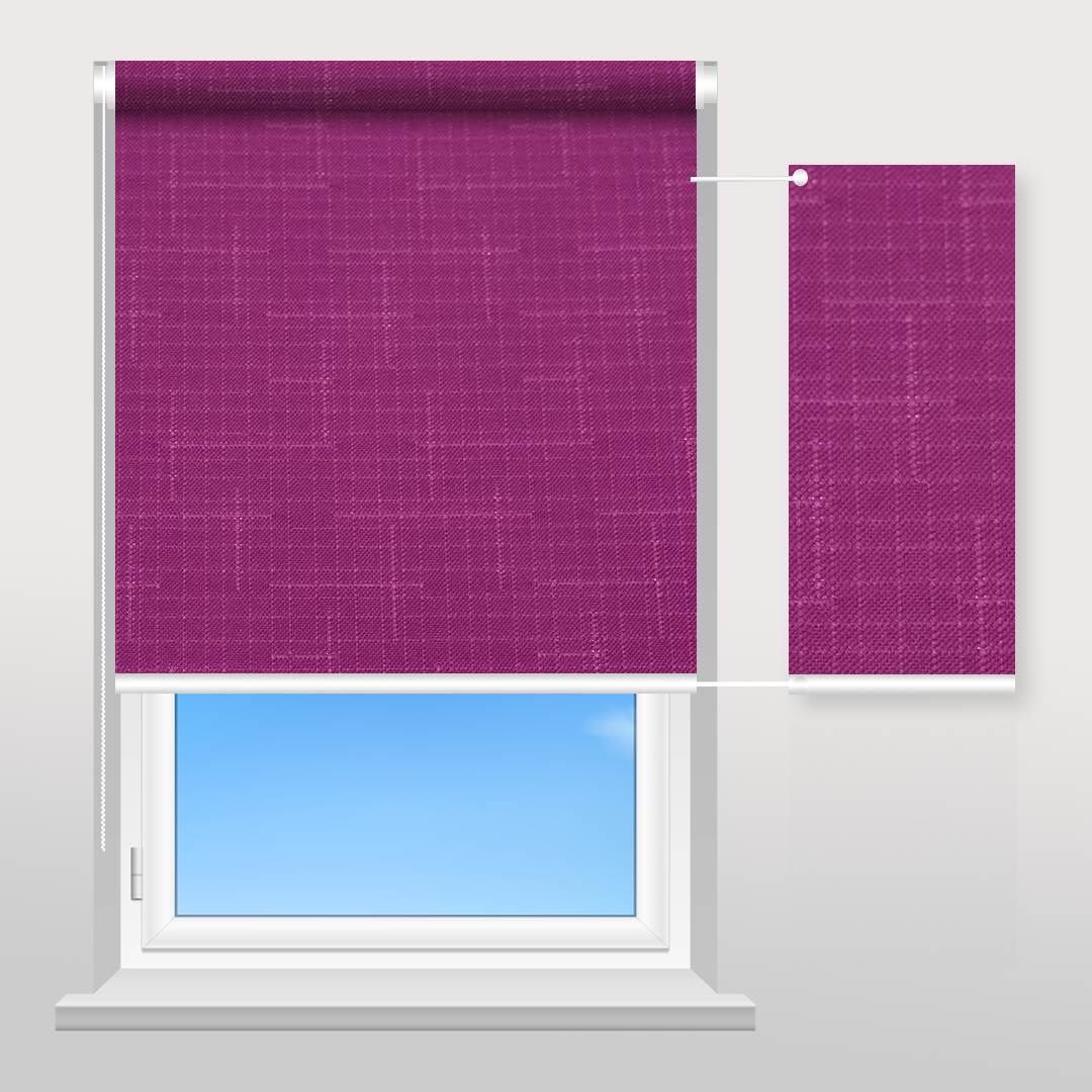 Рулонна штора Sunset Лен темна фуксія