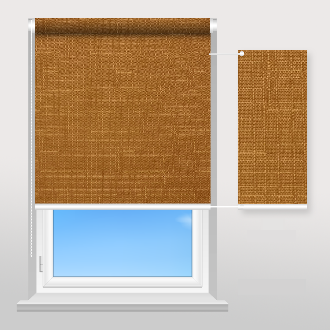 Рулонная шторы Sunset Лен рыжий