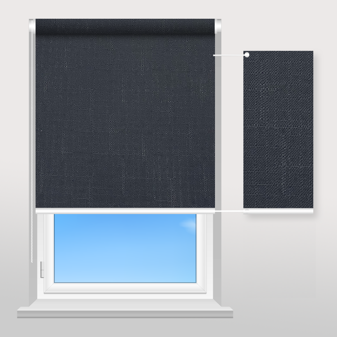 Рулонная шторы Sunset Лен черный