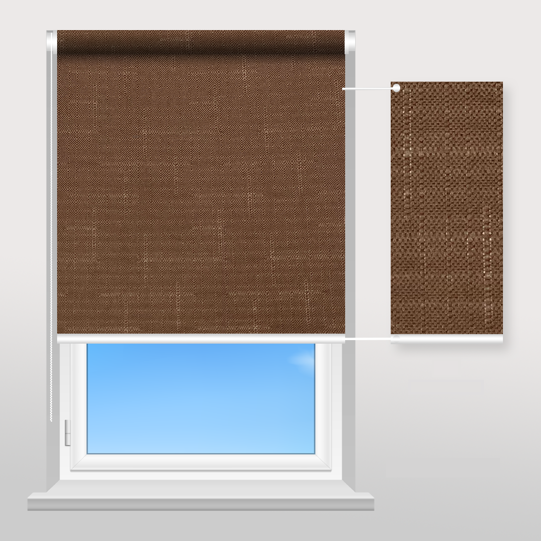 Рулонна штора Sunset Лен коричневий